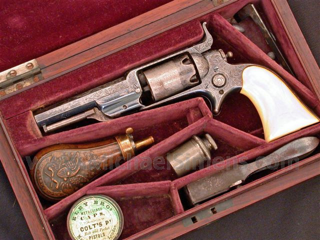 COLT ROOT REVOLVER WITH IVORY GRIPS, FACTORY ENGRAVED, CASED AND PRESENTED!