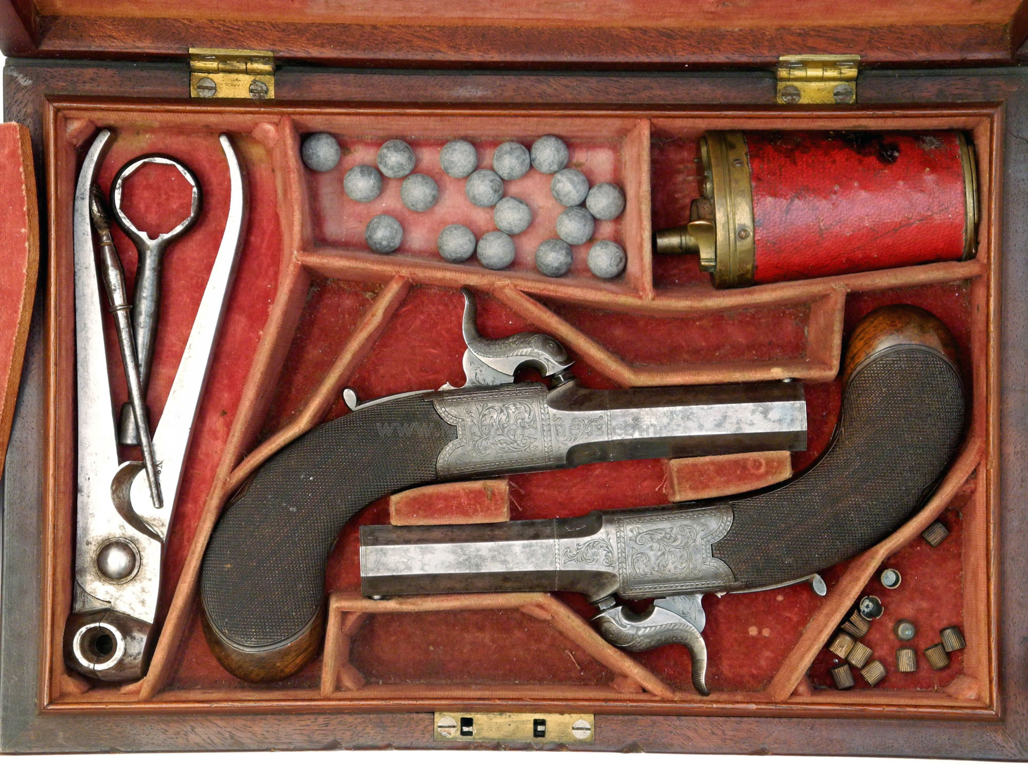 CASED MUFF PISTOLS BY T. HUTCHINSON, LONDON
