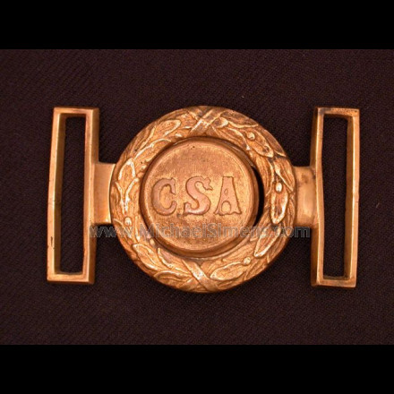 CONFEDERATE TWO-PIECE BELT-PLATE WITH "CSA" MOTIF.