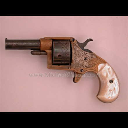 ANTIQUE COLT "NEW HOUSE" REVOLVER, NEW YORK ENGRAVED AND BEAUTIFUL PEARL GRIPS.