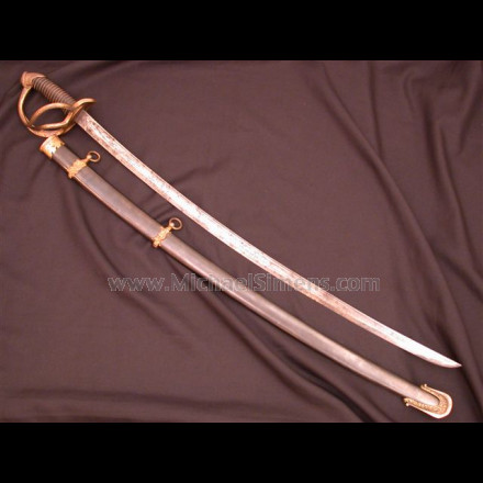 CIVIL WAR CAVALRY OFFICERS SABRE. 1ST MODEL SAURBIER, INSCRIBED AND IDENTIFIED.