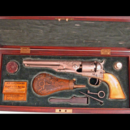 COLT 1861 NAVY REVOLVER, CASED WITH ACCESSORIES.
