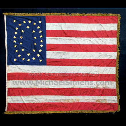ANTIQUE CIVIL WAR FLAG, U. S. REGIMENTAL COLOR.