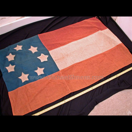 ANTIQUE CONFEDERATE FIRST NATIONAL FLAG