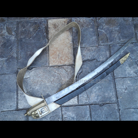 NAPOLEONIC SWORD, MODEL 1767 FRENCH BRIQUET WITH ORIGINAL BELT AND FROG