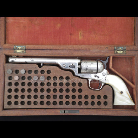 COLT OPEN-TOP REVOLVER, INSCRIBED AND CASED W/FACTORY PEARL GRIPS - MICHAEL SIMENS