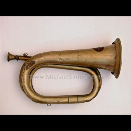 CIVIL WAR BUGLE, MAKER-MARKED AND INSCRIBED & IDENTIFIED.