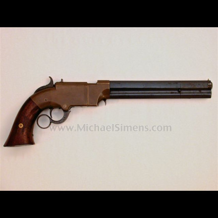 VOLCANIC LEVER ACTION PISTOL. LARGE-FRAME VOLCANIC BY NEW HAVEN ARMS WITH 8", "VOLCANIC" MARKED BARREL.