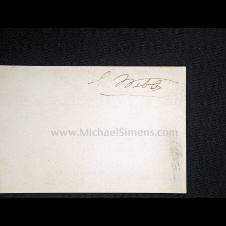 GENERAL SHERMAN BUSINESS CARD WITH A. S. WEBB SIGNATURE ON VERSO