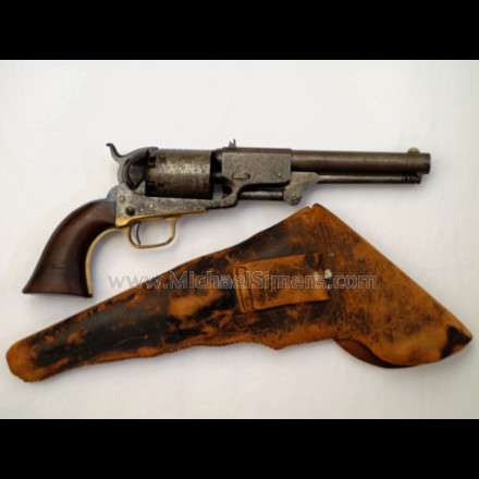 Antique Colt Dragoon Revolver, 4-Screw Cut for Stock, Civil War Revolver