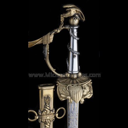 Presentation Civil War Sword by Tiffany with Cannon-Hilt 
