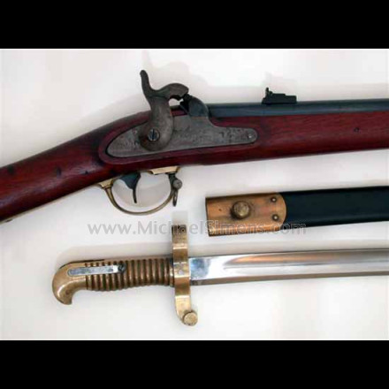 REMINGTON ZOUAVE RIFLE WITH BAYONET AND SCABBARD.