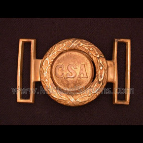 CONFEDERATE TWO-PIECE BELT-PLATE WITH "CSA" MOTIF.